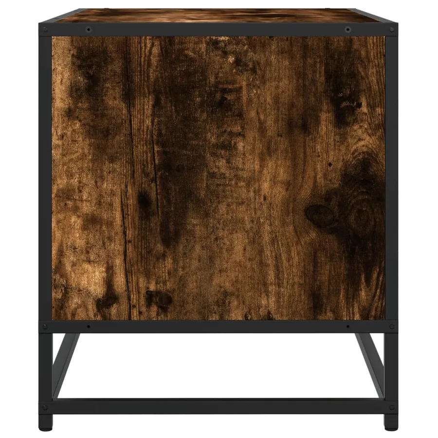 Meuble TV chêne fumé 120,5x40x46 cm bois d'ingénierie et métal - 6