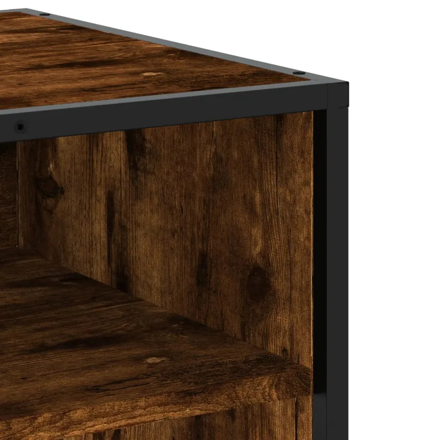 Meuble TV chêne fumé 120,5x40x46 cm bois d'ingénierie et métal - 7