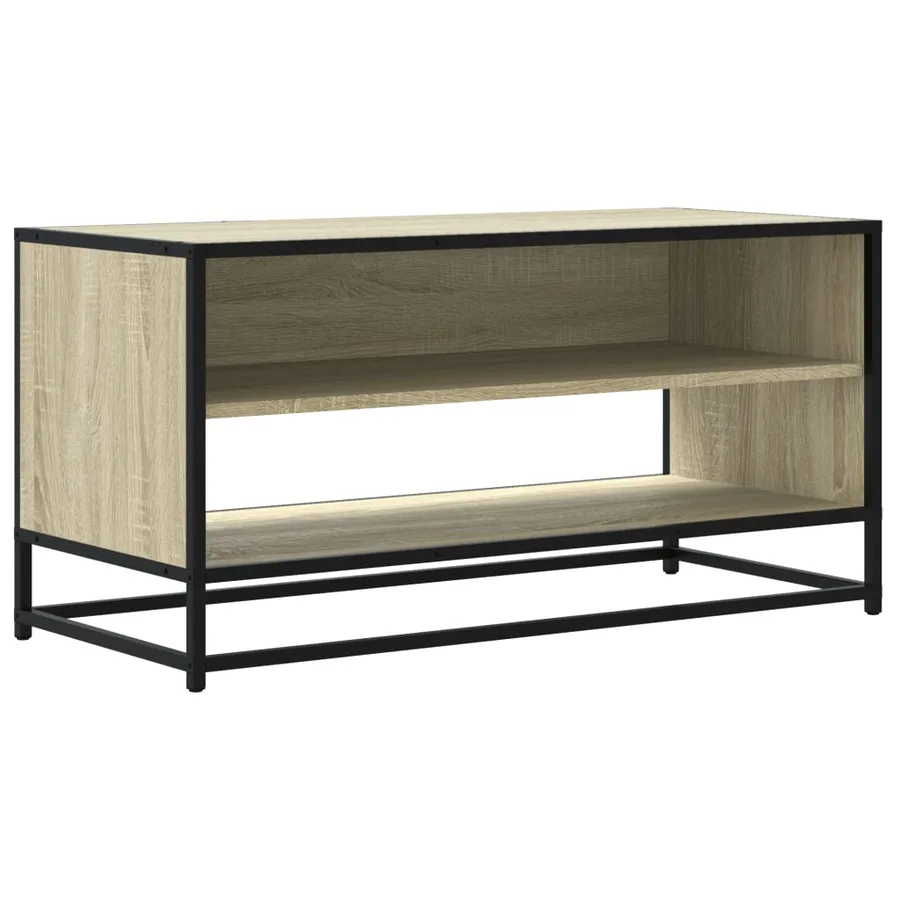 Meuble TV chêne sonoma 91x40x46 cm bois d'ingénierie et métal - 2