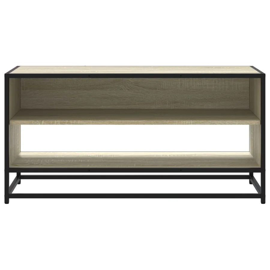 Meuble TV chêne sonoma 91x40x46 cm bois d'ingénierie et métal - 4