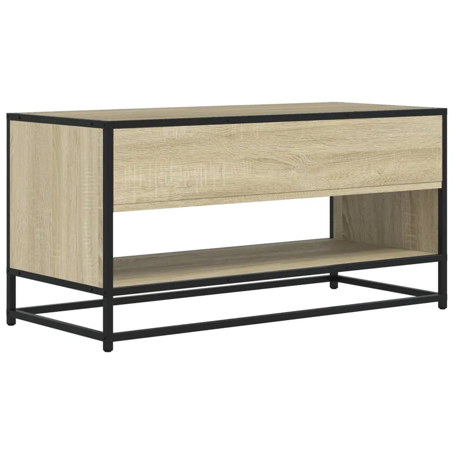 Meuble TV chêne sonoma 91x40x46 cm bois d'ingénierie et métal - 5