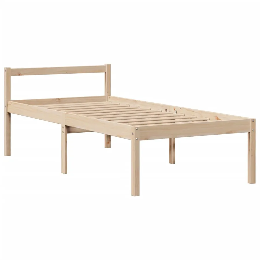 Lit bibliothèque sans matelas 90x190 cm bois de pin massif - 8
