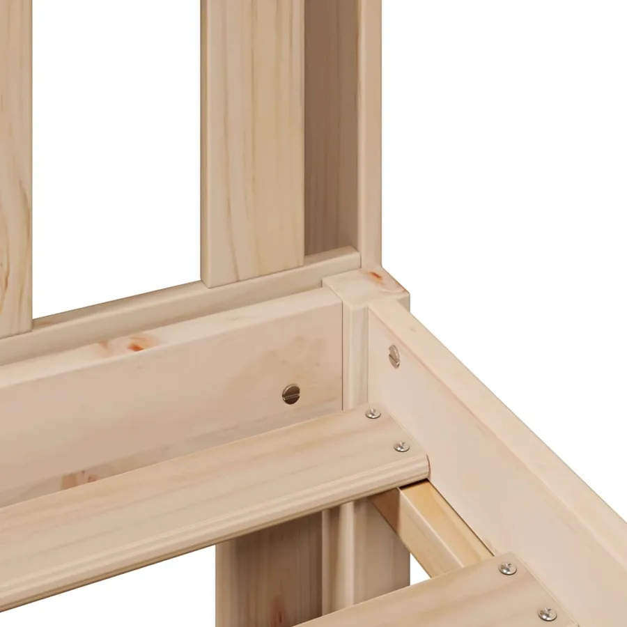 Lit bibliothèque sans matelas 90x190 cm bois de pin massif - 9