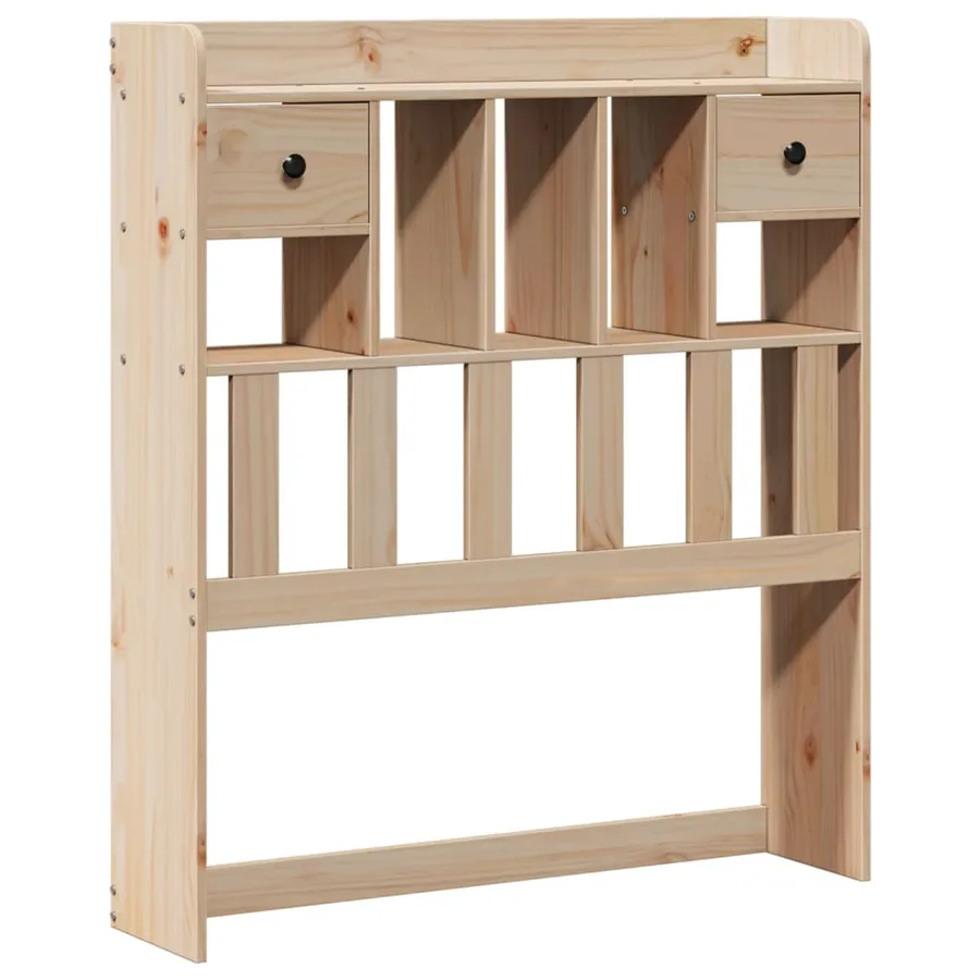 Lit bibliothèque sans matelas 90x200 cm bois de pin massif - 6