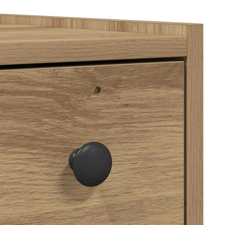 Armoire de salle de bain étroite avec roulettes chêne artisanal - 10