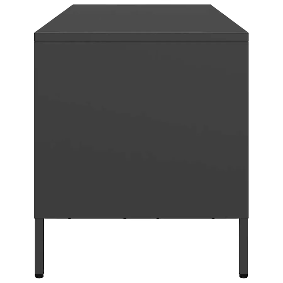 Meuble TV noir 101,5x39x43,5 cm acier laminé à froid - 6