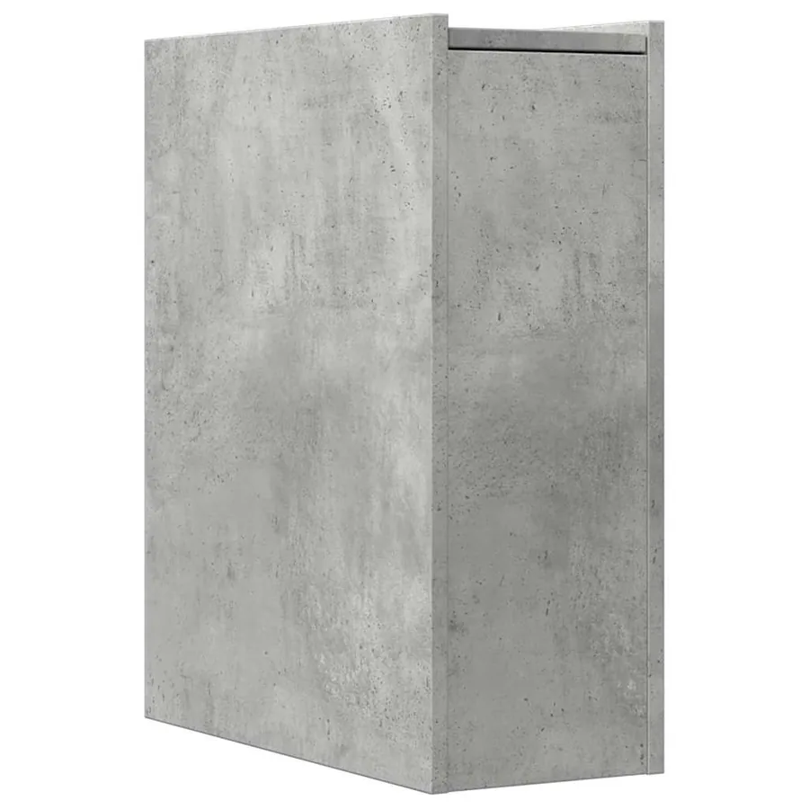Armoire de salle de bain étroite avec roulettes gris béton - 6