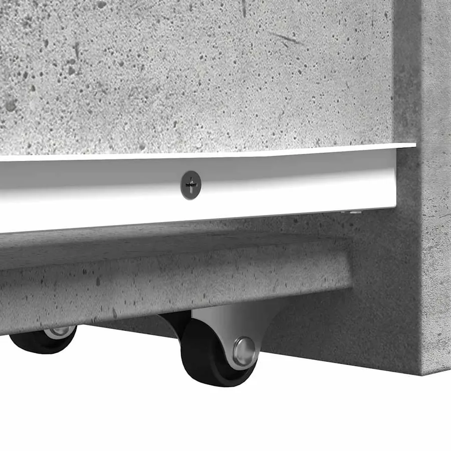 Armoire de salle de bain étroite avec roulettes gris béton - 8
