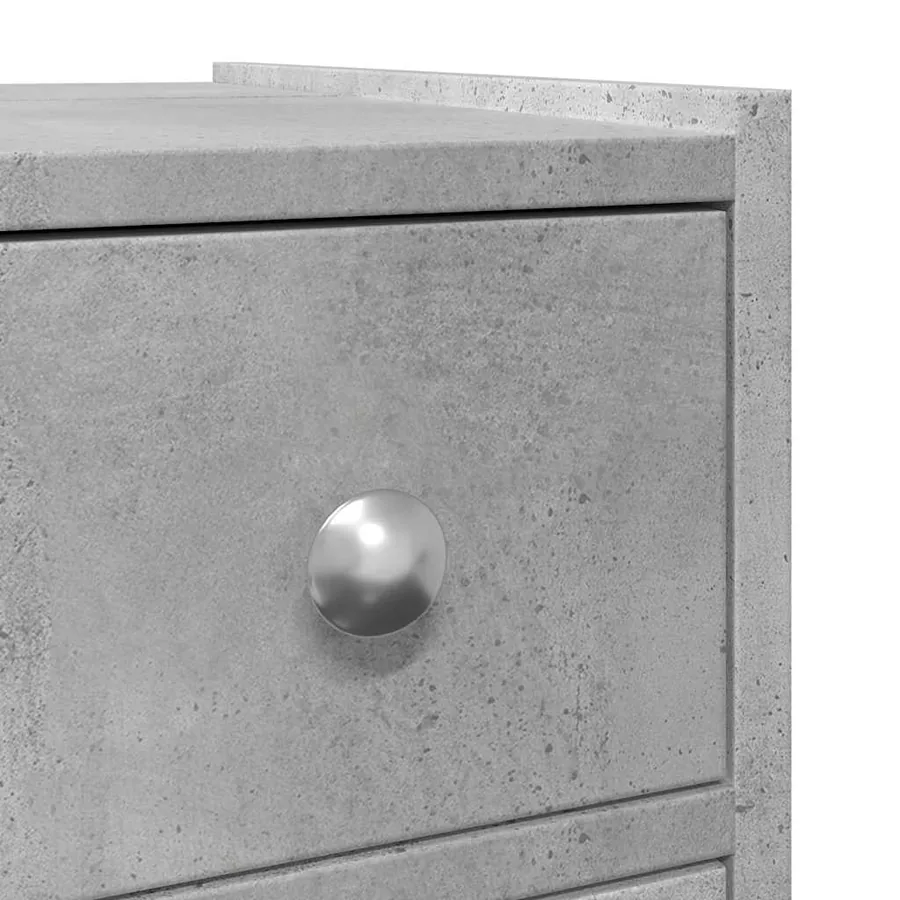 Armoire de salle de bain étroite avec roulettes gris béton - 9