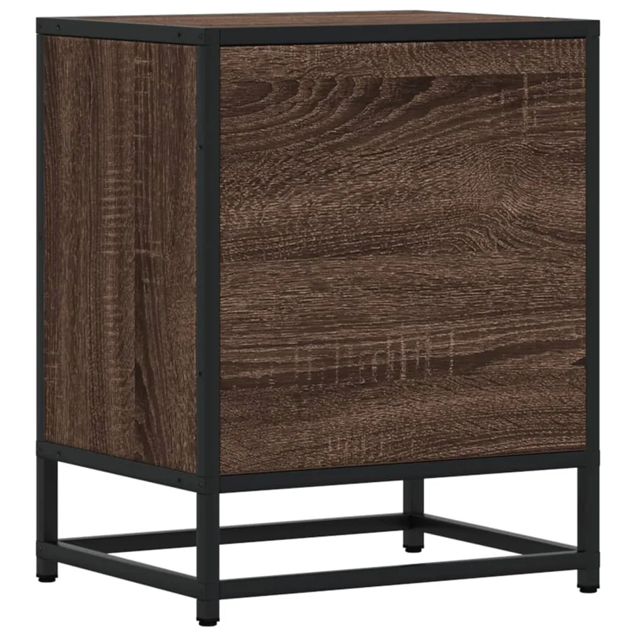 Table de chevet chêne marron 40x31x50 cm bois d'ingénierie - 7