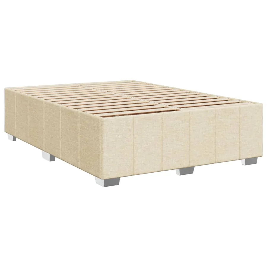 Sommier à lattes de lit avec matelas Crème 160x200 cm Tissu - 10