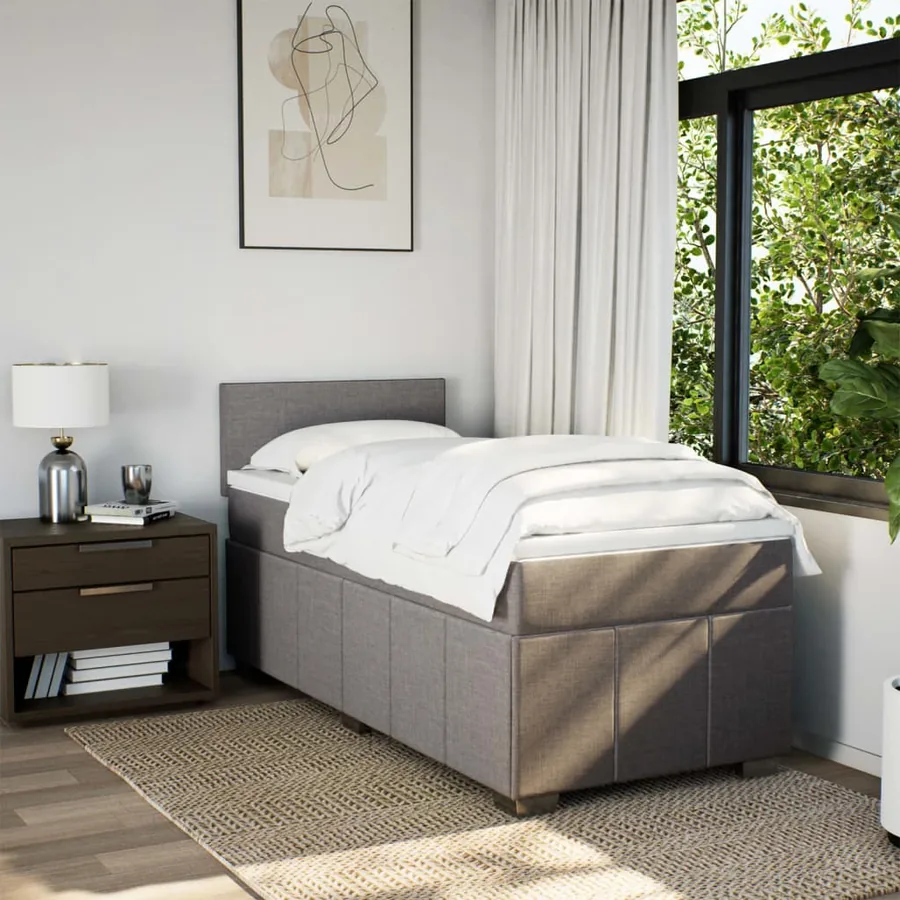 Sommier à lattes de lit avec matelas Taupe 80x200 cm Tissu - 3