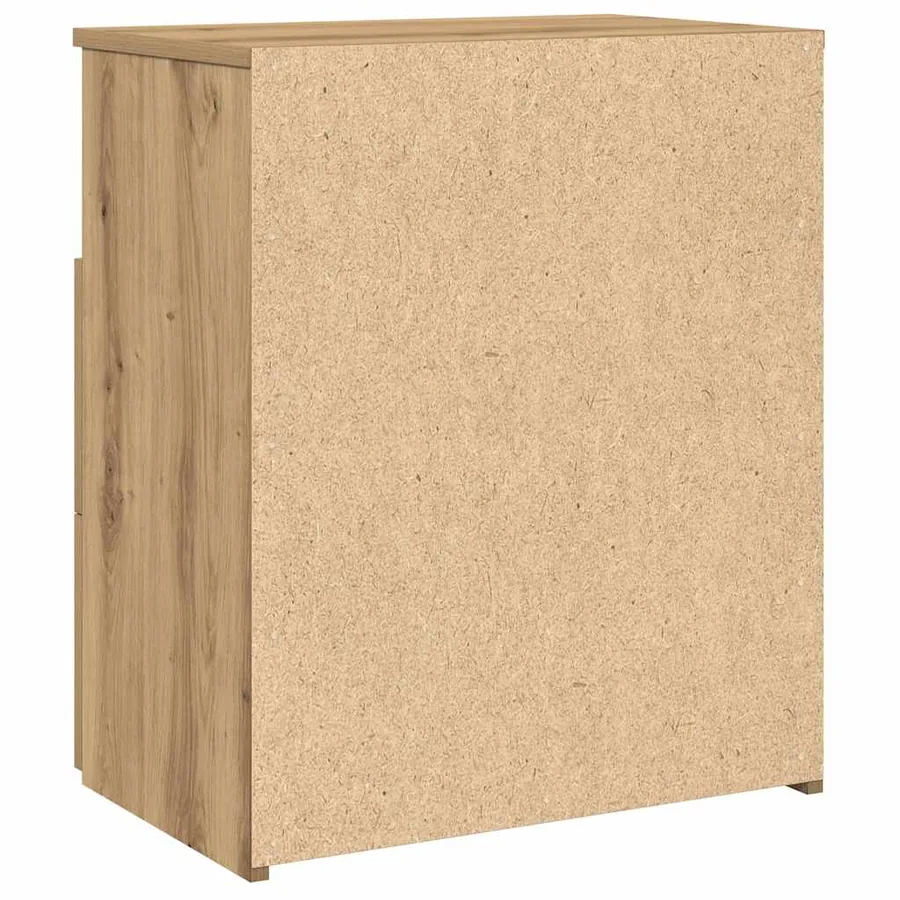 Table de chevet chêne artisanal 50x32x60 cm bois d'ingénierie - 6
