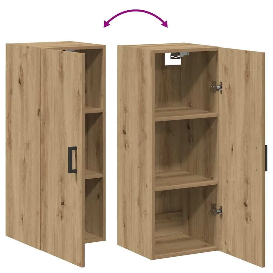 Armoire murale chêne artisanal 34,5x34x90 cm bois d'ingénierie - 8