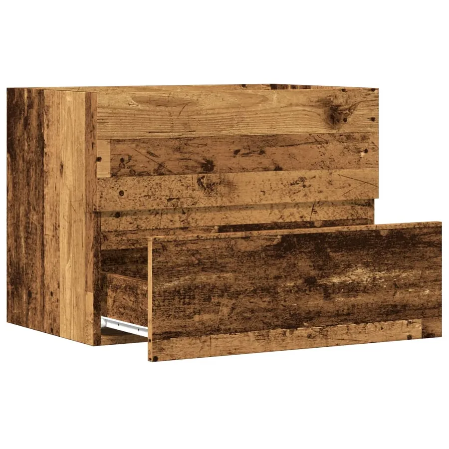 Armoire de salle de bain vieux bois bois d'ingénierie - 7