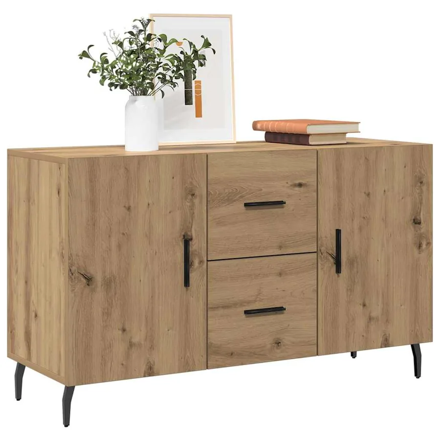 Buffet chêne artisanal 100x36x60 cm bois d'ingénierie - 3