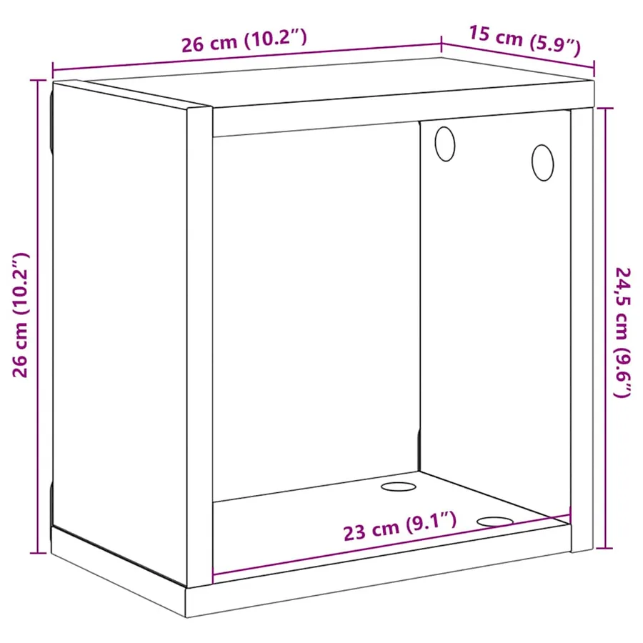 Étagères cube murales 4 pcs Blanc 26x15x26 cm - 11
