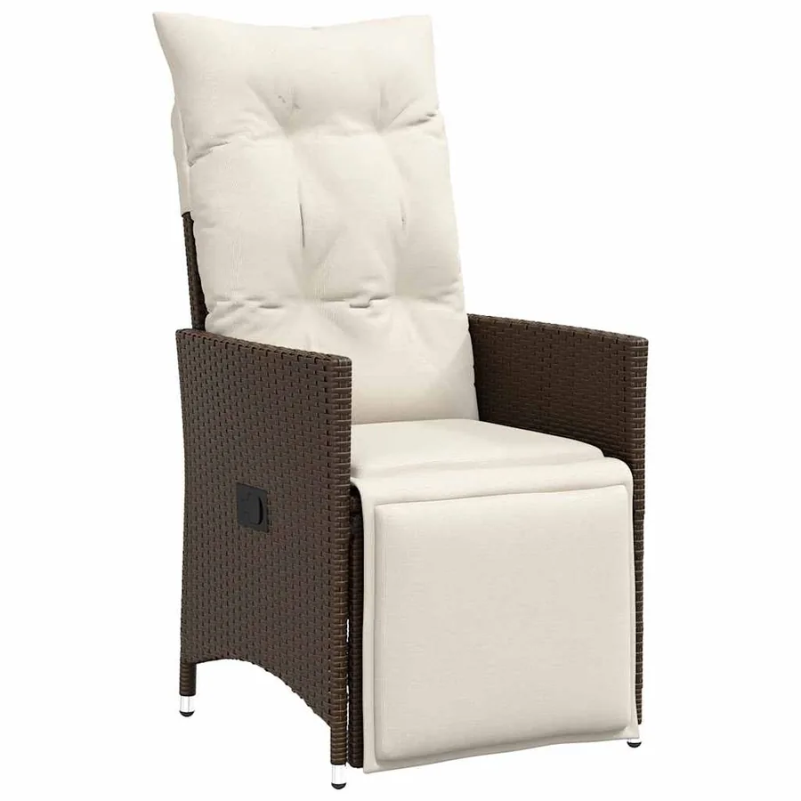 Ensemble à manger de jardin et coussins 9 pcs marron poly rotin - 4
