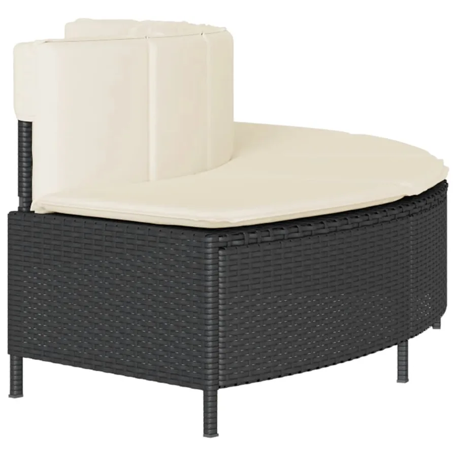Bancs de spa avec coussins 2 pcs noir résine tressée - 5