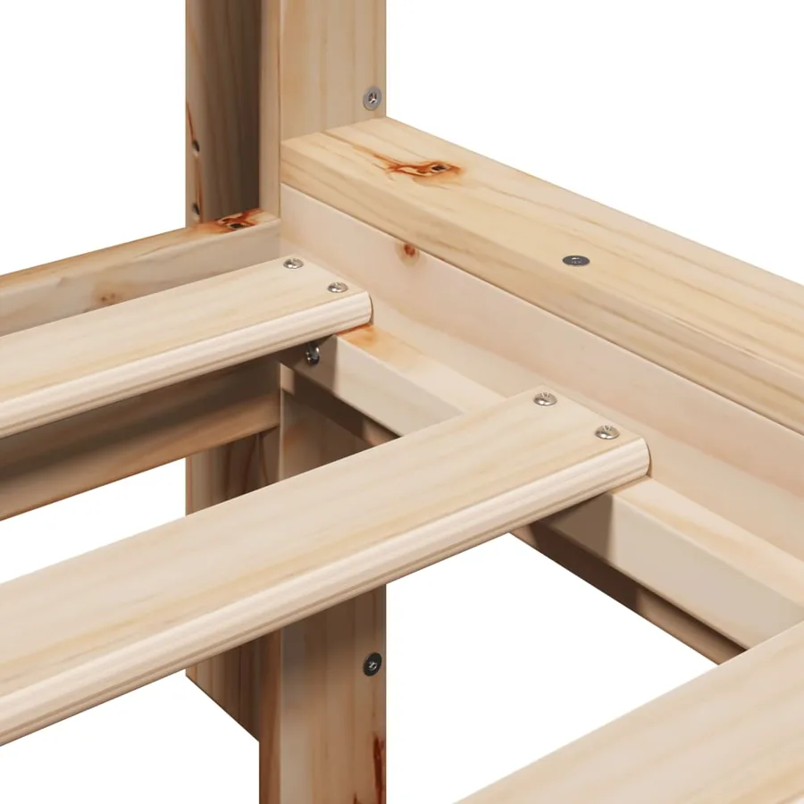 Lit bibliothèque sans matelas 90x190 cm bois de pin massif - 7