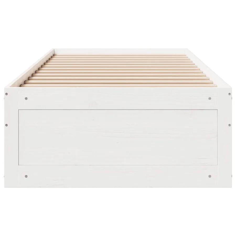 Cadre de lit sans matelas avec tiroirs 75x190 cm bois de pin - 4