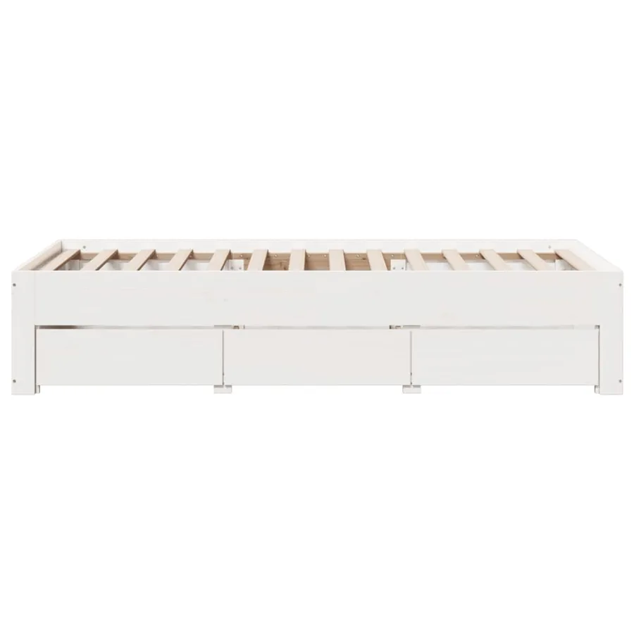 Cadre de lit sans matelas avec tiroirs 75x190 cm bois de pin - 5