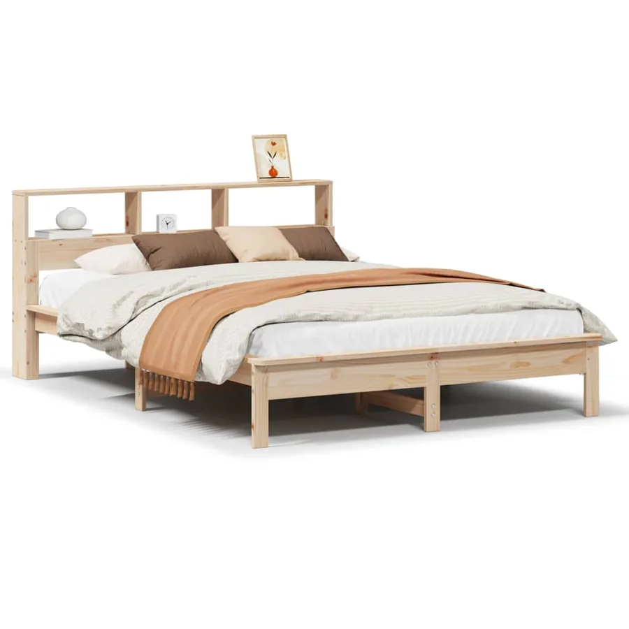 Cadre de lit sans matelas 135x190 cm bois de pin massif - 2
