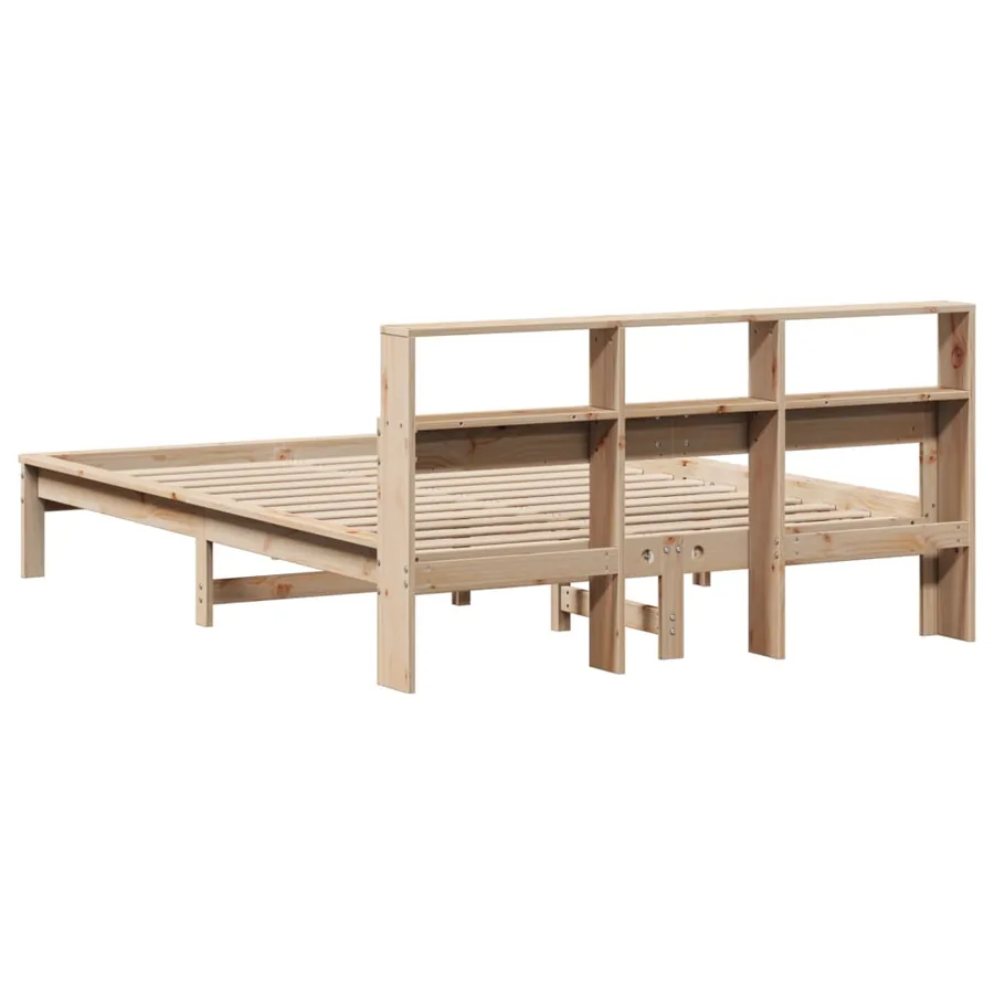 Cadre de lit sans matelas 135x190 cm bois de pin massif - 6