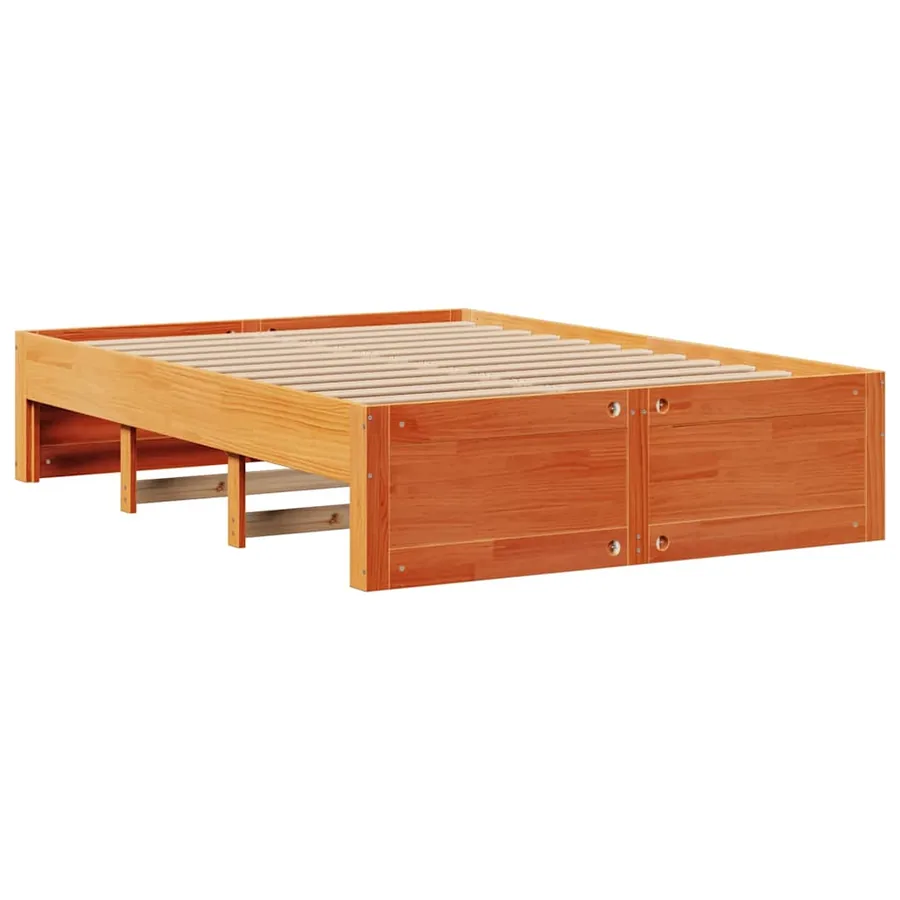 Cadre de lit sans matelas avec tiroirs brun cire 150x200 cm pin - 7