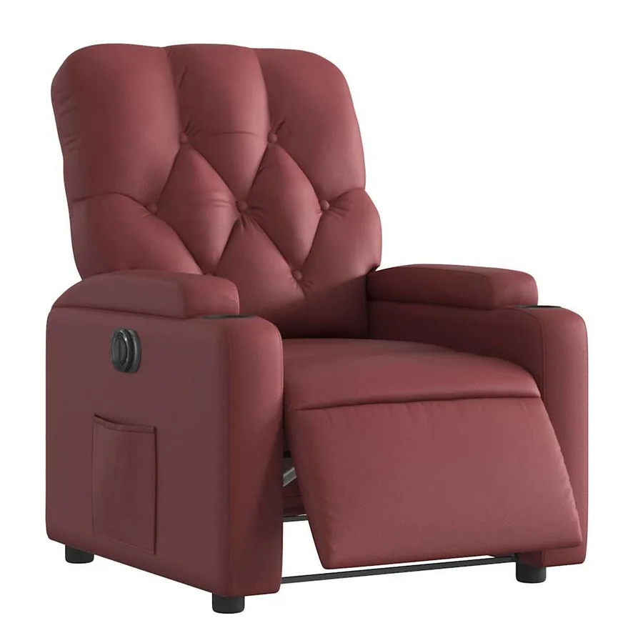 Fauteuil inclinable électrique Rouge bordeaux Similicuir - 3
