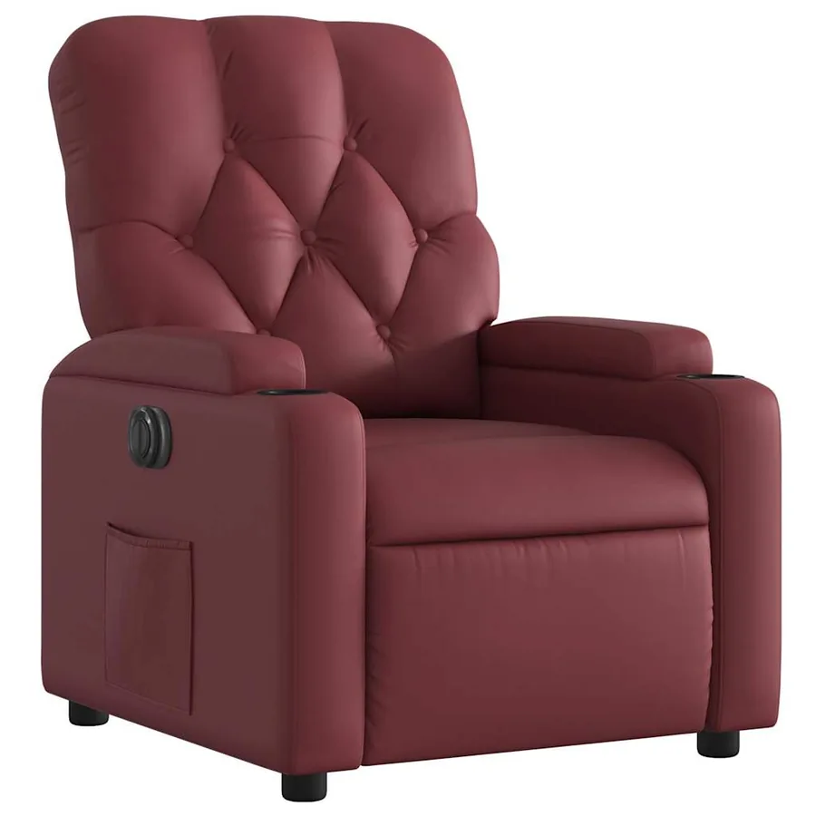 Fauteuil inclinable électrique Rouge bordeaux Similicuir - 4