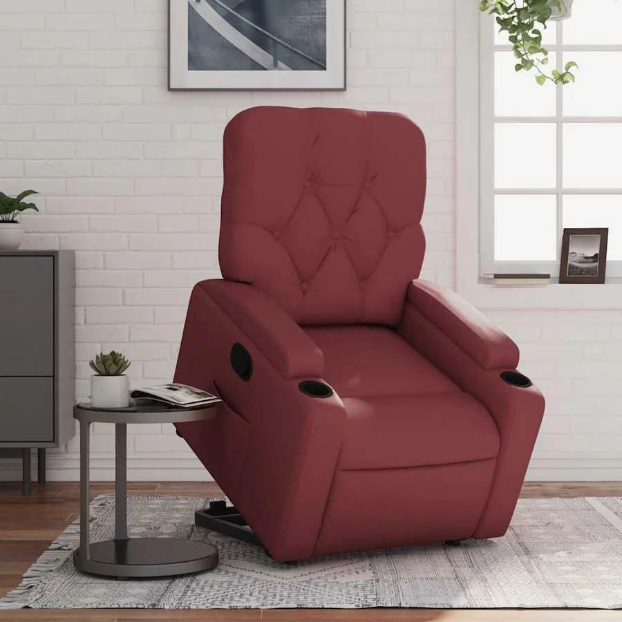 Fauteuil inclinable Rouge bordeaux Similicuir - 16