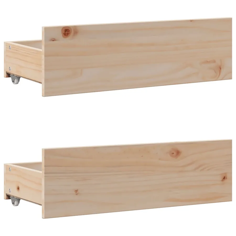 Lit bibliothèque sans matelas 75x190 cm bois de pin massif - 9