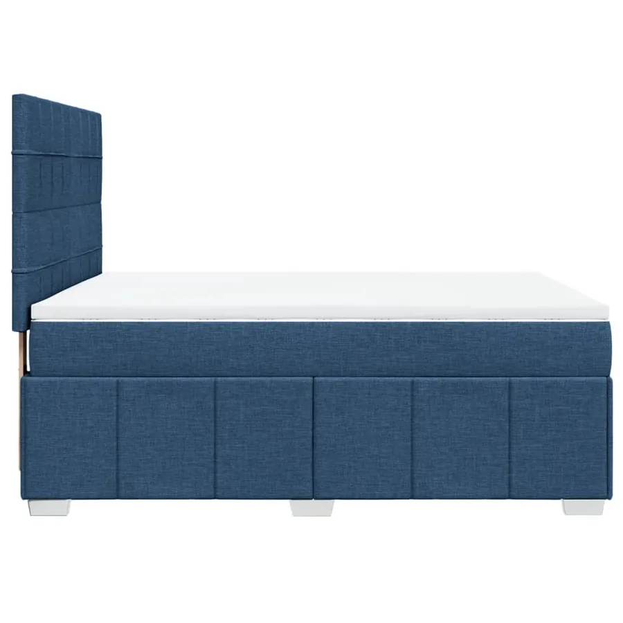 Sommier à lattes de lit avec matelas Bleu 160x200 cm Tissu - 5