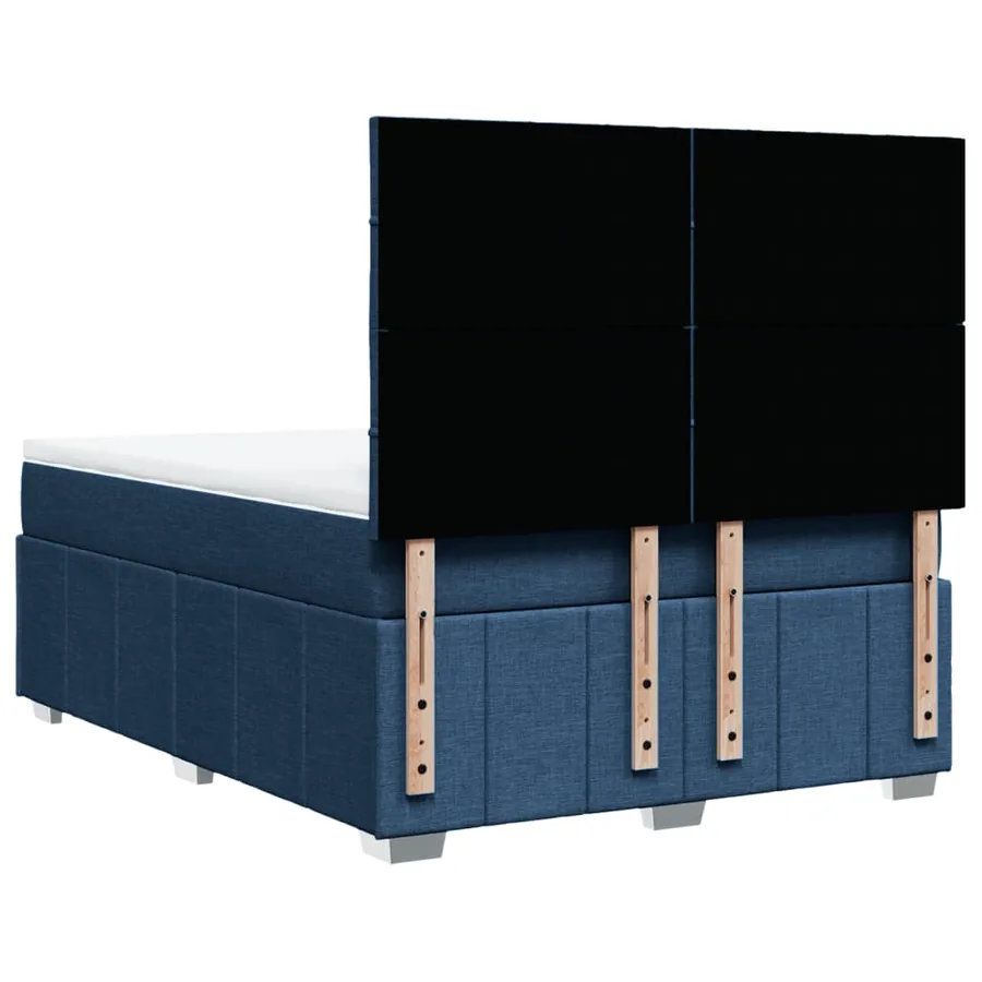 Sommier à lattes de lit avec matelas Bleu 160x200 cm Tissu - 6