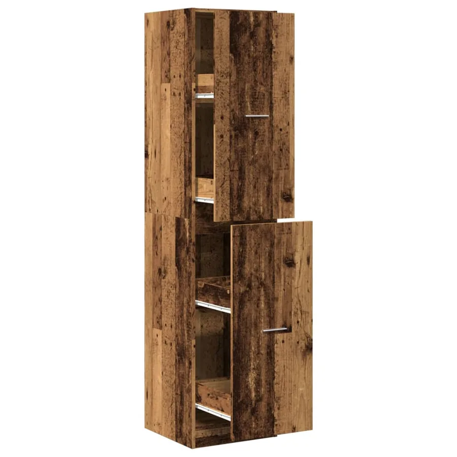 Armoire d'apothicaire vieux bois 40x41x174,5 cm bois ingénierie - 2