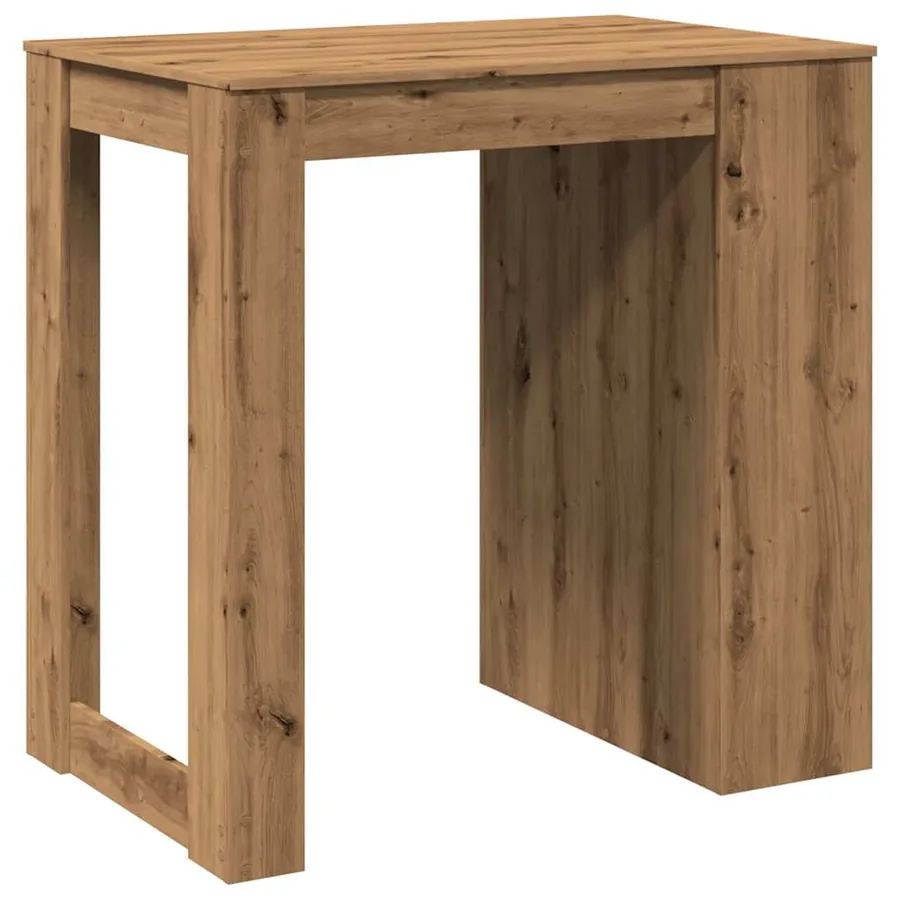 Table de bar chêne artisanal 102x70x103,5 cm bois d'ingénierie - 7