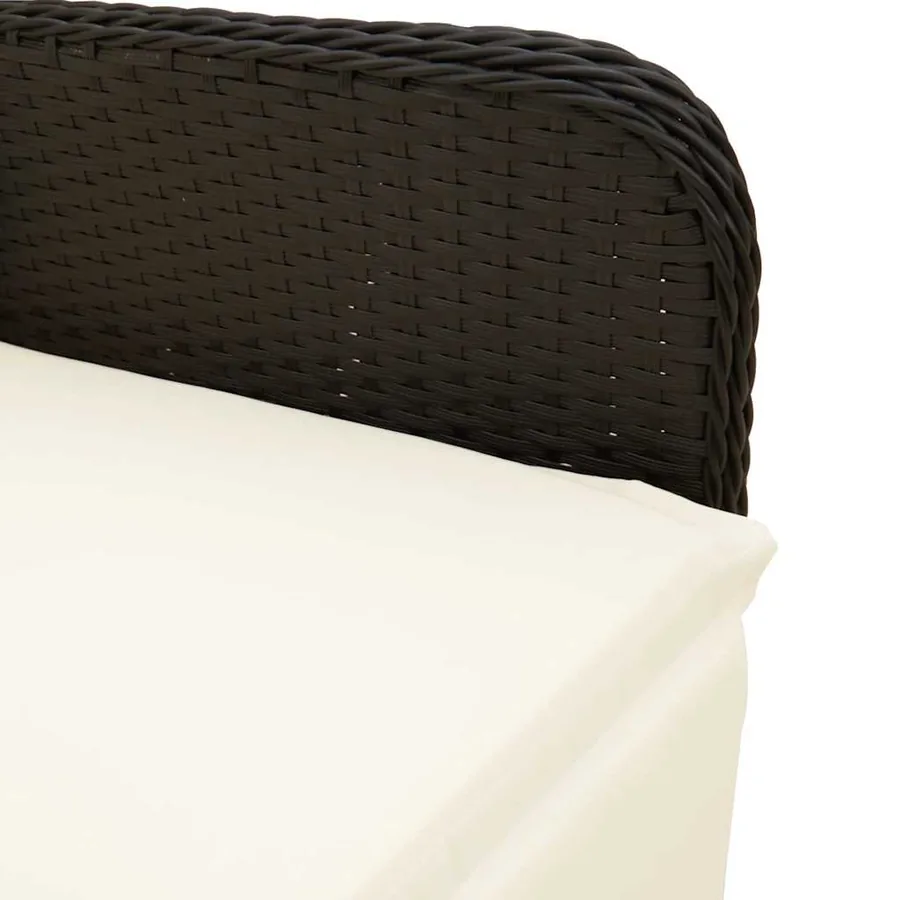 Ensemble de bistro de jardin 9 pcs coussins noir poly rotin - 5