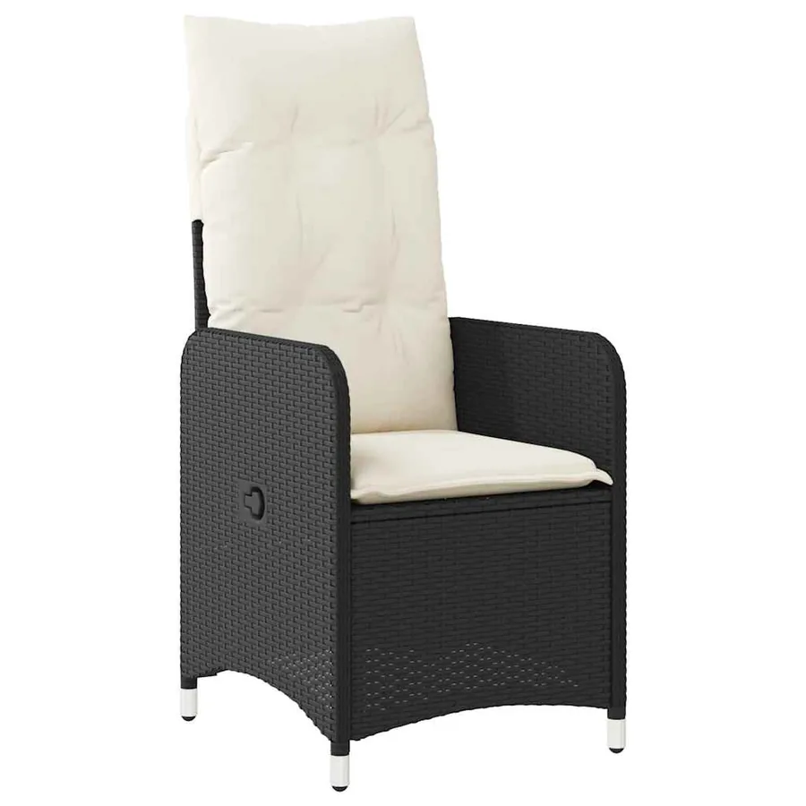 Ensemble de bistro de jardin 9 pcs coussins noir poly rotin - 4