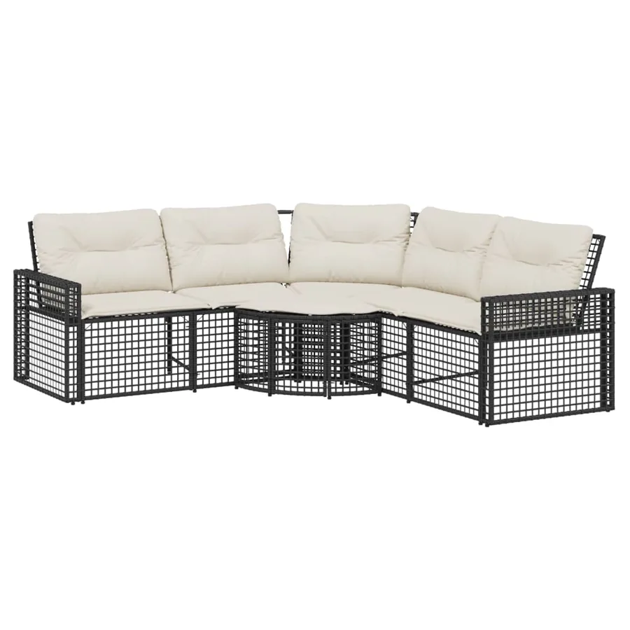 Canapé de jardin et coussins et repose-pied en forme de L rotin - 2