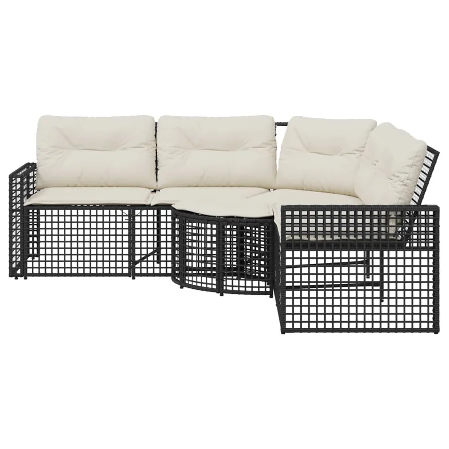 Canapé de jardin et coussins et repose-pied en forme de L rotin - 3