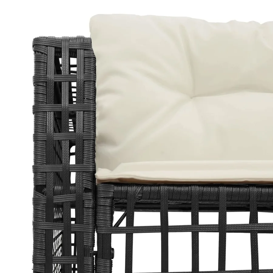 Canapé de jardin et coussins et repose-pied en forme de L rotin - 7