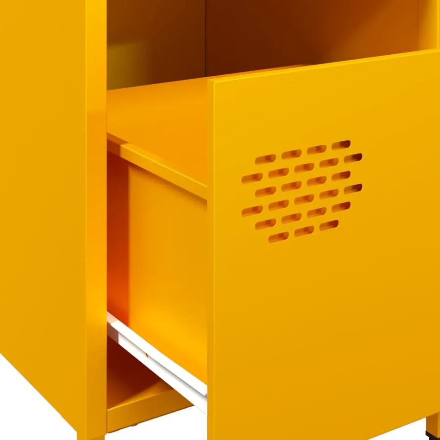 Tables de chevet 2 pcs jaune moutarde 35x39x43,5 cm acier - 10