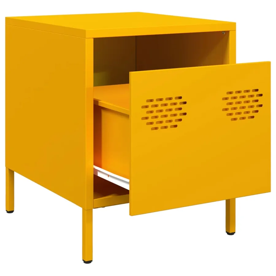Tables de chevet 2 pcs jaune moutarde 35x39x43,5 cm acier - 4