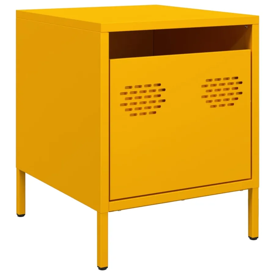Tables de chevet 2 pcs jaune moutarde 35x39x43,5 cm acier - 6