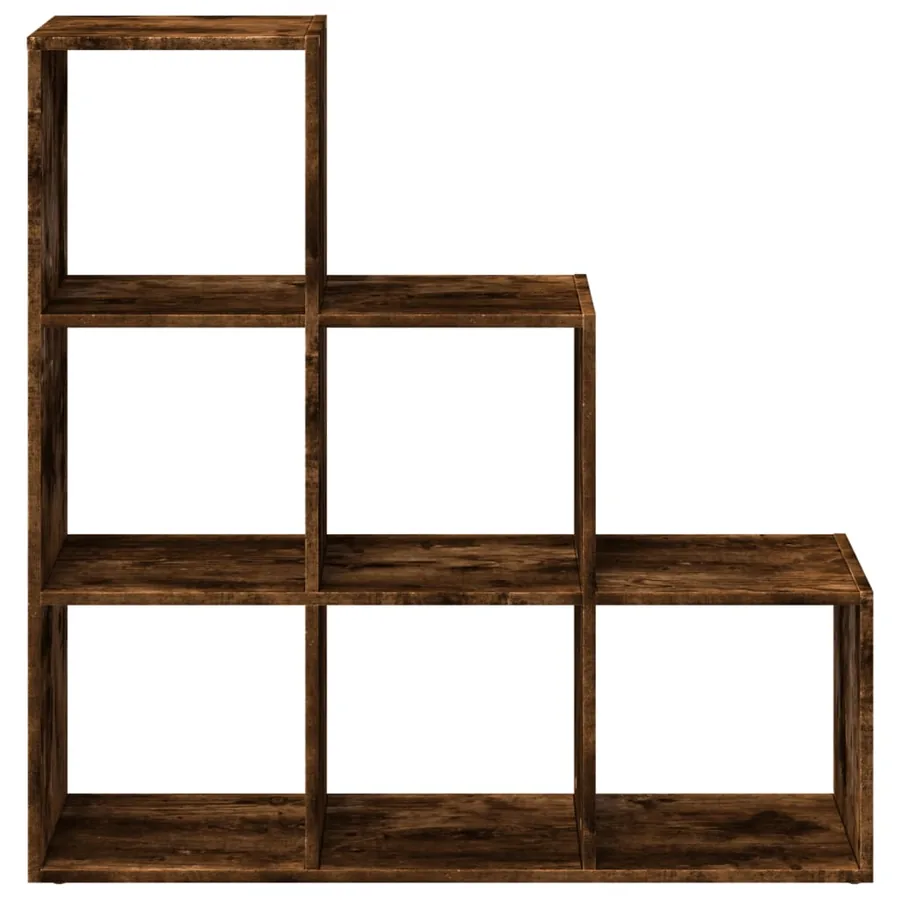 Étagère séparatrice de pièce à 3 niveaux chêne fumé 99x29x99 cm - 5