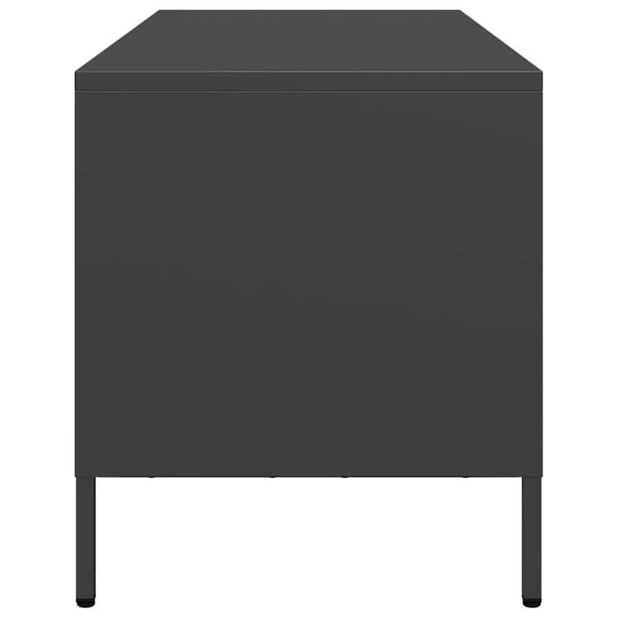 Meuble TV noir 101,5x39x43,5 cm acier laminé à froid - 6