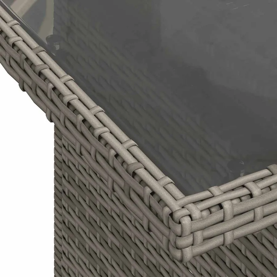 Salon de jardin 9 pcs avec coussins gris résine tressée - 12