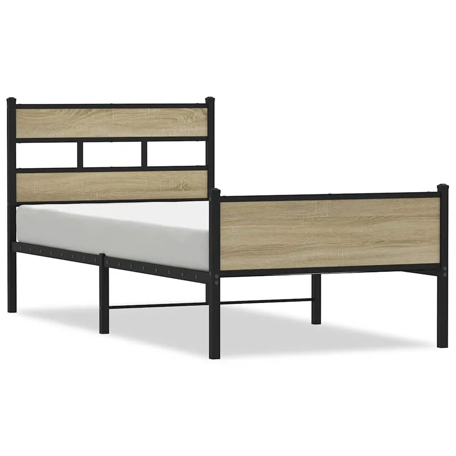 Cadre de lit sans matelas chêne sonoma 80x200 cm - 2