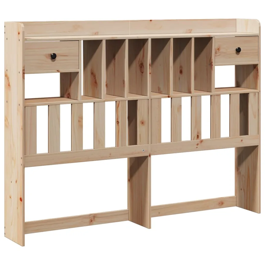 Lit bibliothèque sans matelas 140x200 cm bois massif de pin - 7